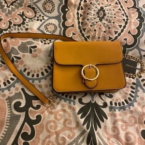 Stylish yellow suede purse